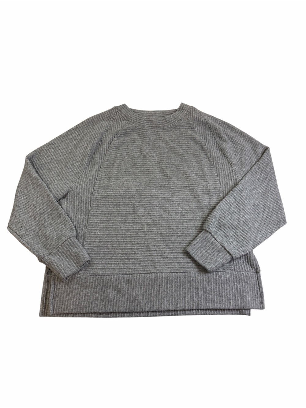 Simply Vera Vera Wang Gray Ribbed Crewneck Sweater